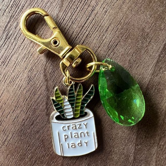 Accessories - NEW Handmade by Me “Crazy Plant Lady” Bag Charm/Keychain